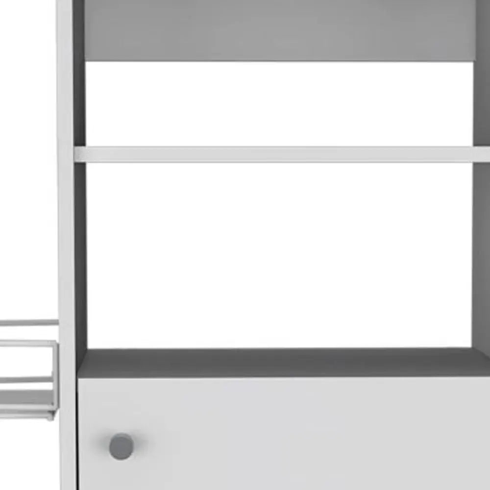Contemporary White Rolling Kitchen Cart - Homeroots - Flyclothing LLC