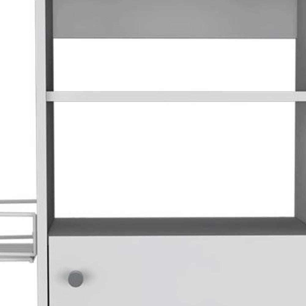 Contemporary White Rolling Kitchen Cart - Homeroots - Flyclothing LLC