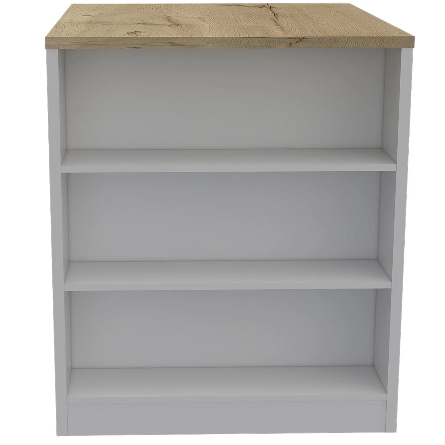 Stylish White and Pine Kitchen Counter and Dining Table Combination - Homeroots - Flyclothing LLC