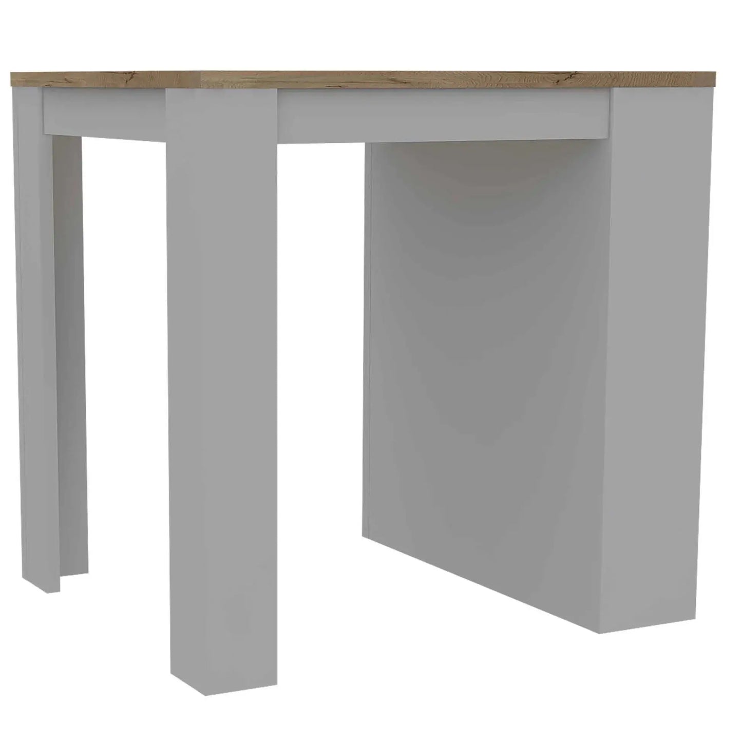 Stylish White and Pine Kitchen Counter and Dining Table Combination - Homeroots - Flyclothing LLC
