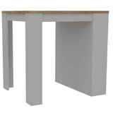 Stylish White and Pine Kitchen Counter and Dining Table Combination - Homeroots - Flyclothing LLC