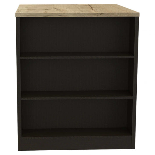 Stylish Black Wengue and Pine Kitchen Counter and Dining Table Combination - Homeroots - Flyclothing LLC