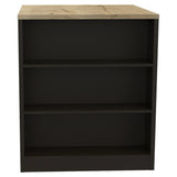 Stylish Black Wengue and Pine Kitchen Counter and Dining Table Combination - Homeroots