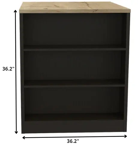 Stylish Black Wengue and Pine Kitchen Counter and Dining Table Combination - Homeroots - Flyclothing LLC