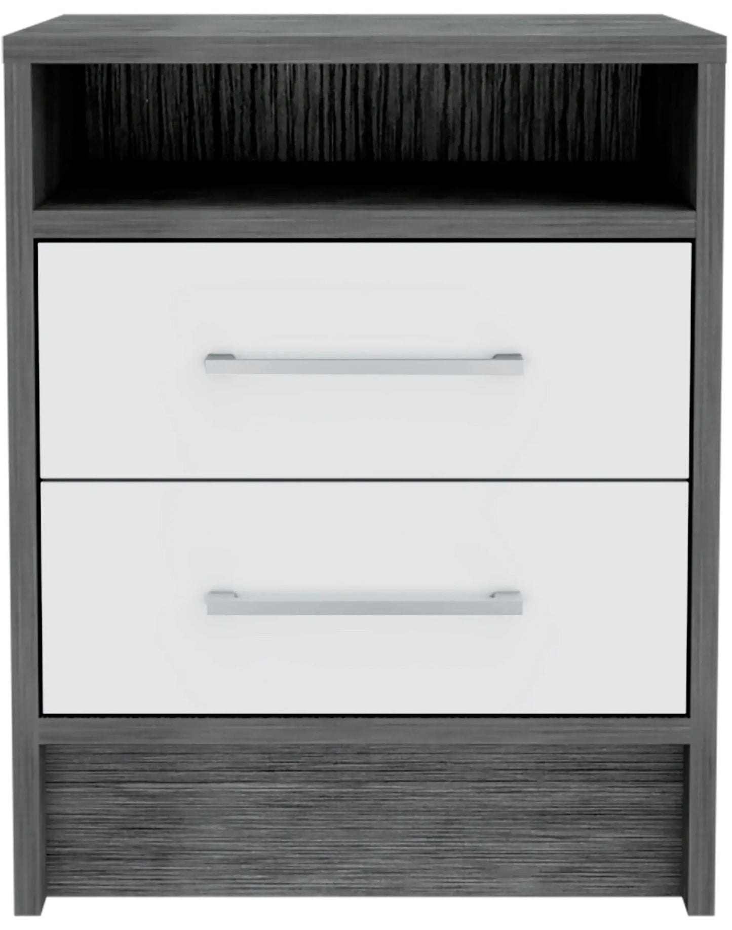 Sophisticated and Stylish Smokey Oak and White Nightstand - Homeroots - Flyclothing LLC