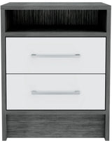 Sophisticated and Stylish Smokey Oak and White Nightstand - Homeroots - Flyclothing LLC