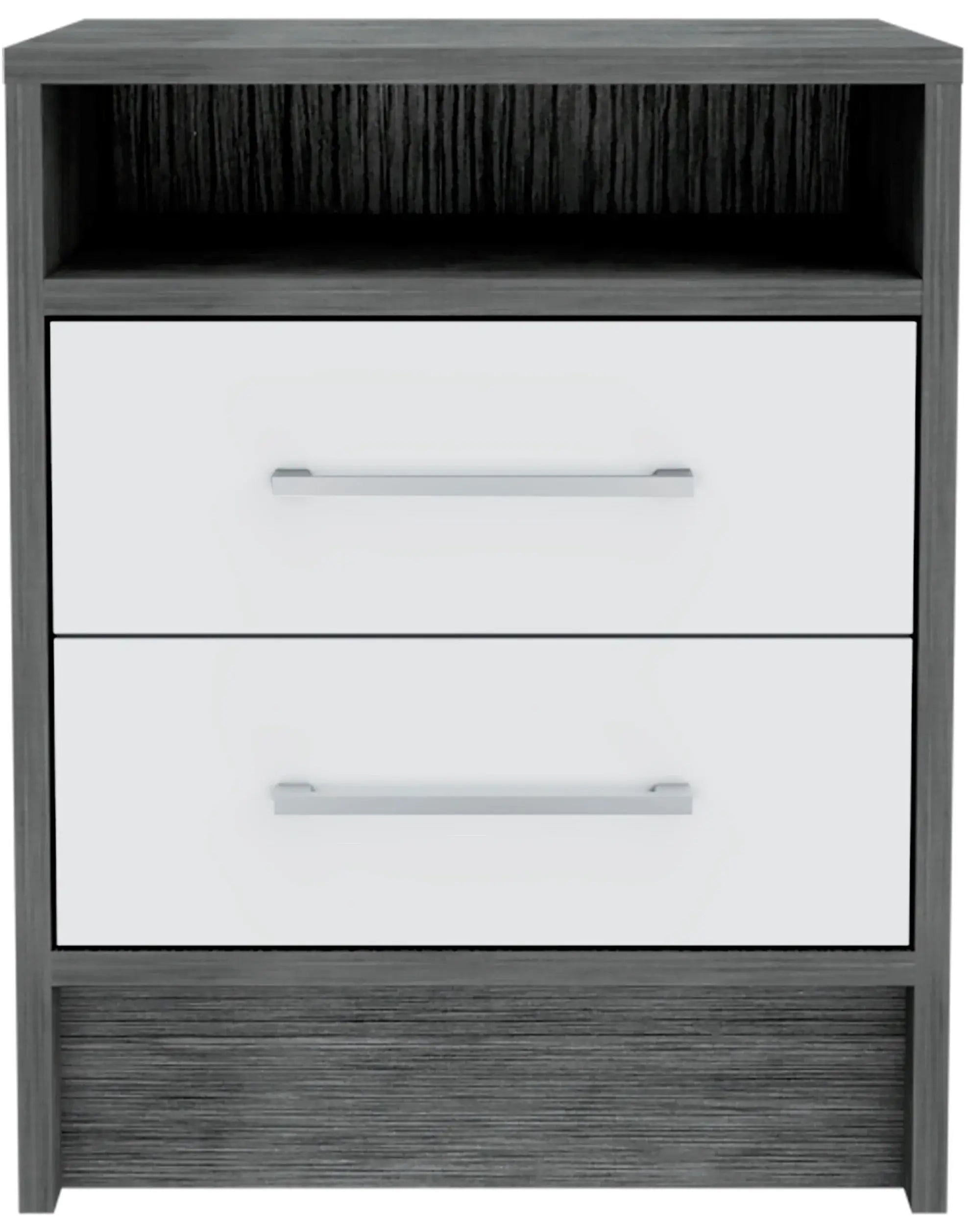 Sophisticated and Stylish Smokey Oak and White Nightstand - Homeroots - Flyclothing LLC