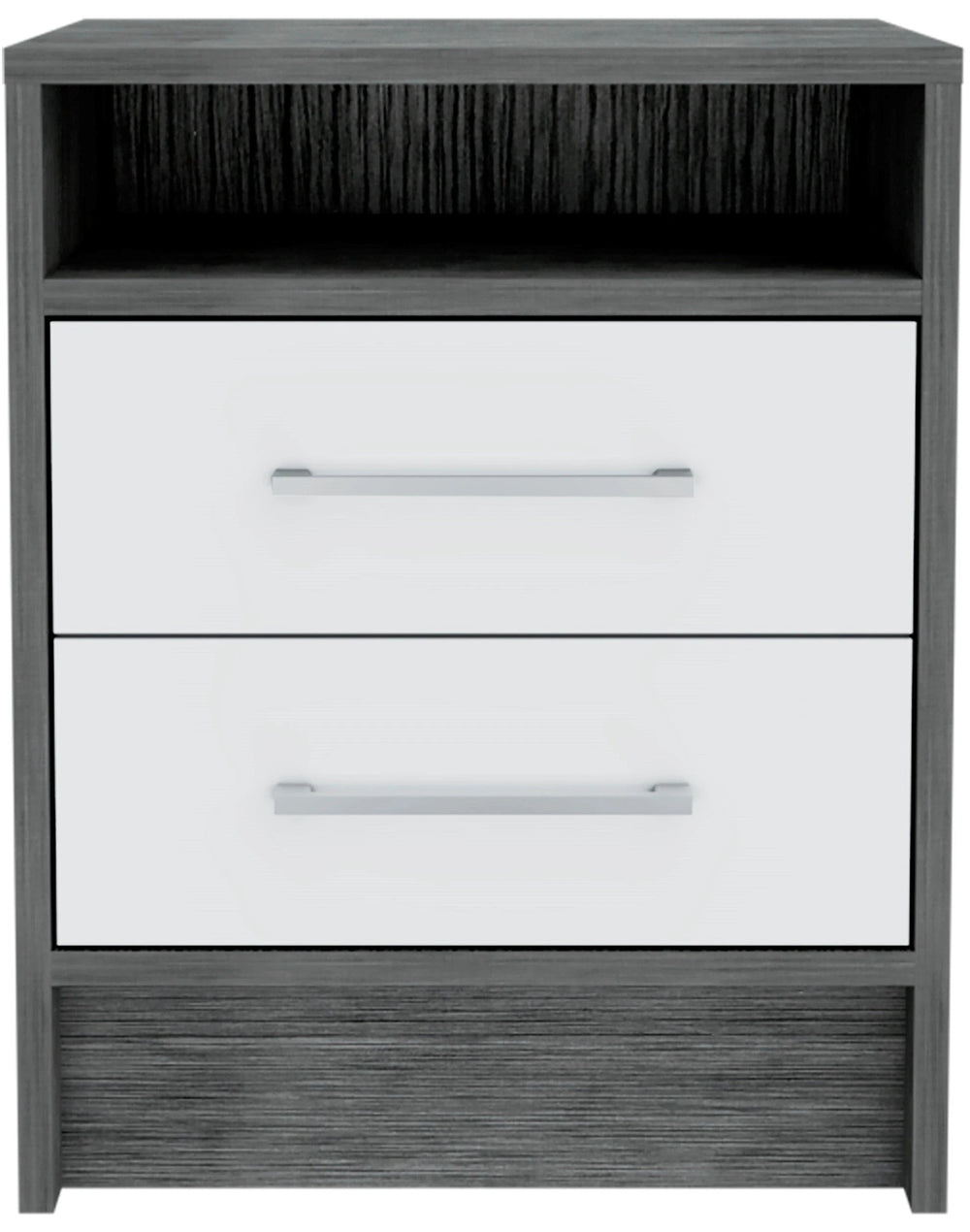 Sophisticated and Stylish Smokey Oak and White Nightstand - Homeroots