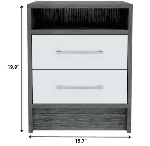 Sophisticated and Stylish Smokey Oak and White Nightstand - Homeroots - Flyclothing LLC