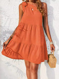Textured Tied Single Shoulder Mini Dress - Trendsi