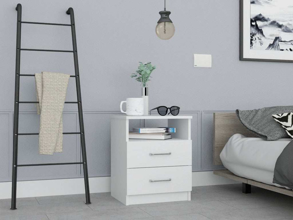 Modern and Stylish White Particle Bedroom Nightstand - Homeroots - Flyclothing LLC