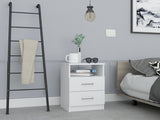 Modern and Stylish White Particle Bedroom Nightstand - Homeroots