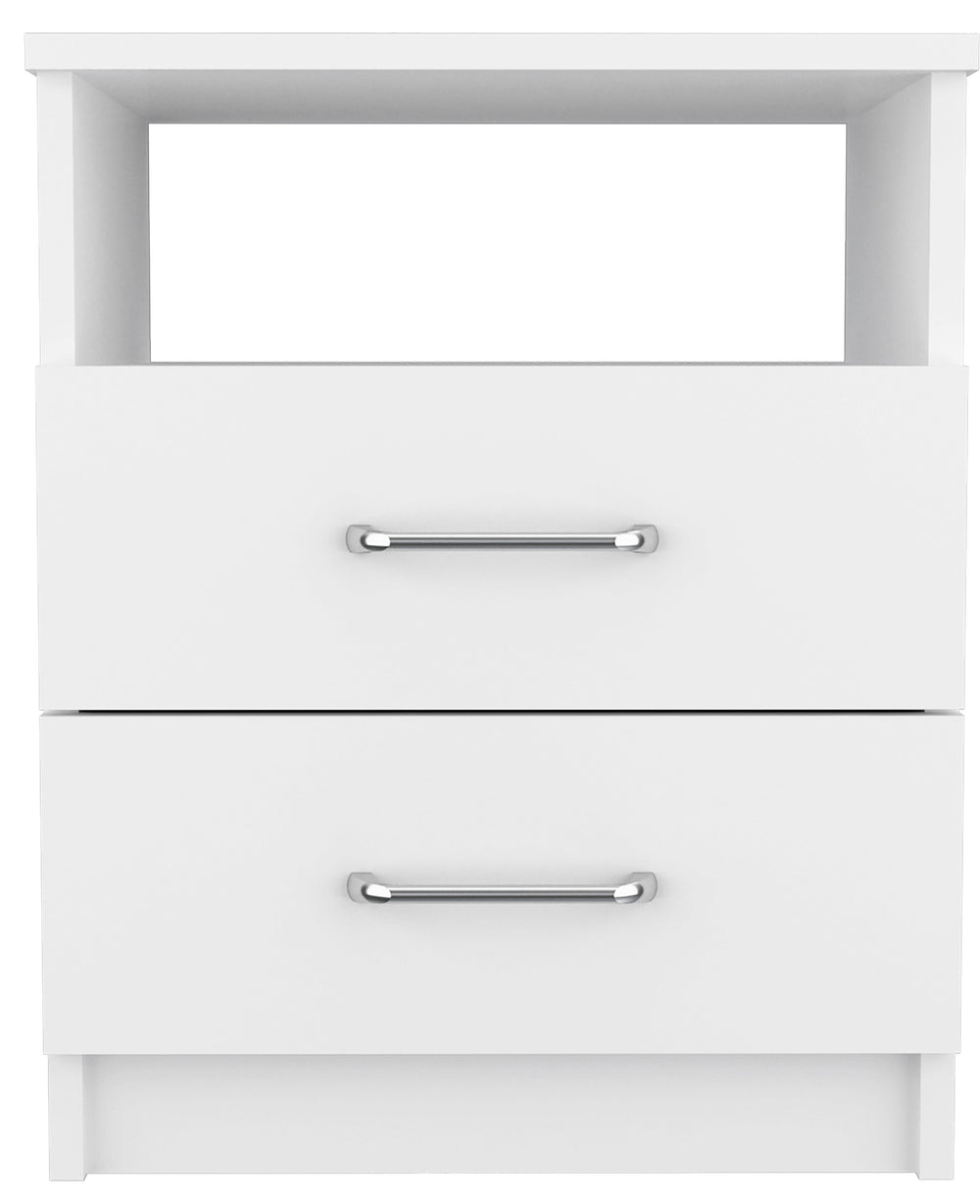 Modern and Stylish White Particle Bedroom Nightstand - Homeroots