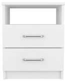 Modern and Stylish White Particle Bedroom Nightstand - Homeroots