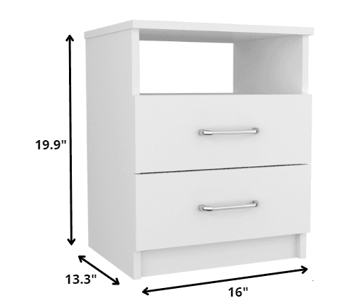 Modern and Stylish White Particle Bedroom Nightstand - Homeroots - Flyclothing LLC