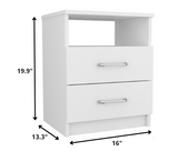 Modern and Stylish White Particle Bedroom Nightstand - Homeroots