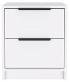 Stylish White Two Drawer Nightstand