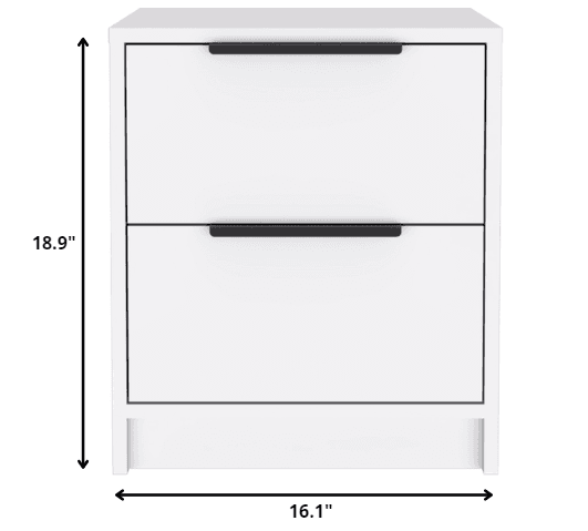 Stylish White Two Drawer Nightstand - Homeroots - Flyclothing LLC