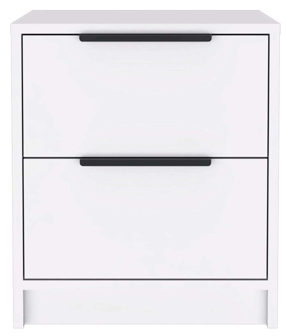 Stylish White Two Drawer Nightstand - Homeroots - Flyclothing LLC