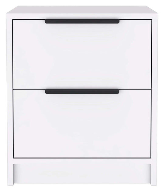 Stylish White Two Drawer Nightstand - Homeroots - Flyclothing LLC