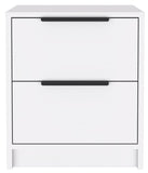 Stylish White Two Drawer Nightstand - Homeroots
