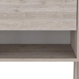 22" Light Gray One Drawer Faux Wood Nightstand - Homeroots - Flyclothing LLC