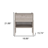22" Light Gray One Drawer Faux Wood Nightstand - Homeroots - Flyclothing LLC