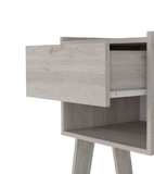 22" Light Gray One Drawer Faux Wood Nightstand - Homeroots - Flyclothing LLC