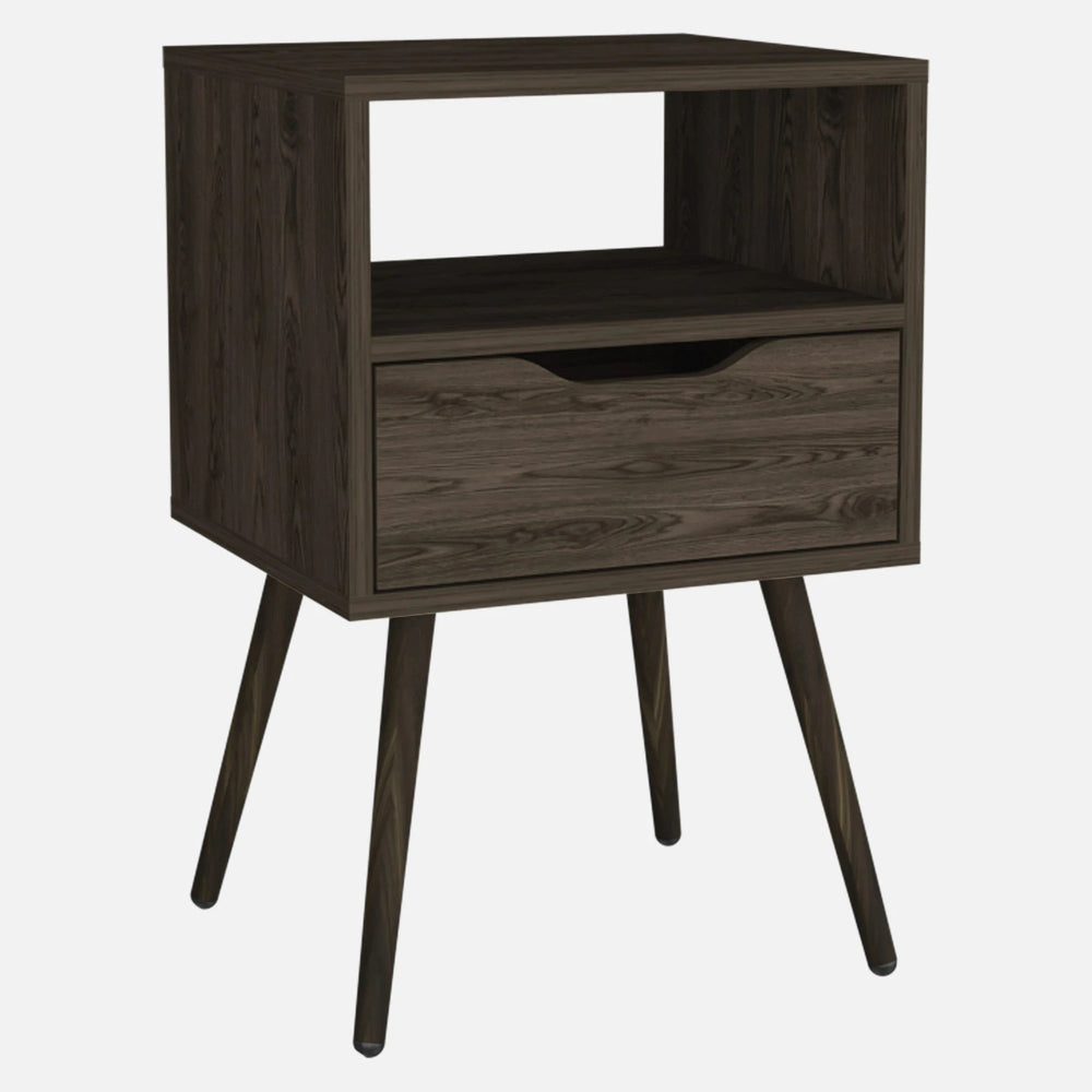 Modern Dark Walnut Bedroom Nightstand - Homeroots