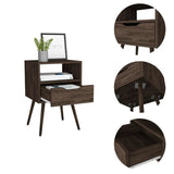 Modern Dark Walnut Bedroom Nightstand - Homeroots