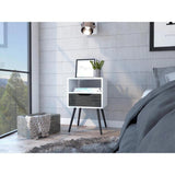 Modern Smokey Oak and White Bedroom Nightstand - Homeroots