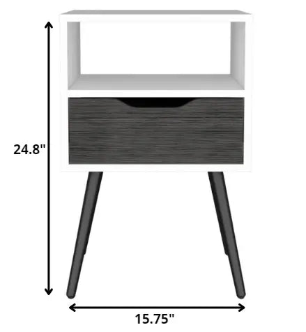Modern Smokey Oak and White Bedroom Nightstand - Homeroots - Flyclothing LLC
