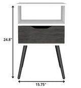 Modern Smokey Oak and White Bedroom Nightstand - Homeroots - Flyclothing LLC