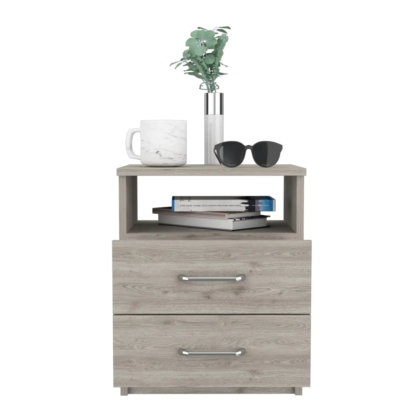 Modern and Stylish Light Grey Particle Bedroom Nightstand - Homeroots - Flyclothing LLC