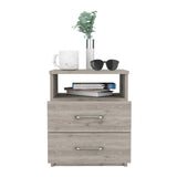 Modern and Stylish Light Grey Particle Bedroom Nightstand - Homeroots