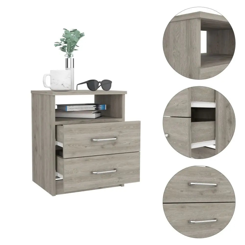 Modern and Stylish Light Grey Particle Bedroom Nightstand - Homeroots - Flyclothing LLC