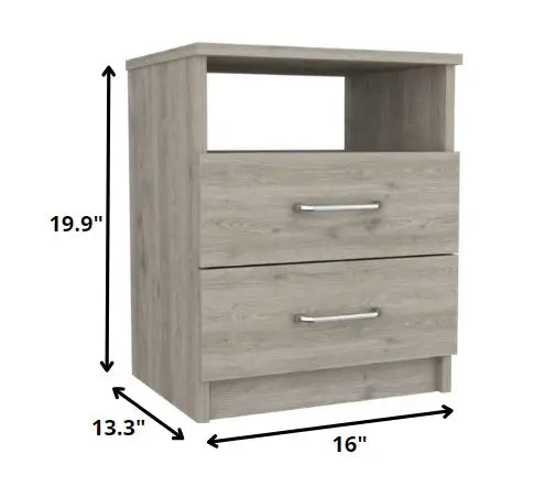 Modern and Stylish Light Grey Particle Bedroom Nightstand - Homeroots - Flyclothing LLC