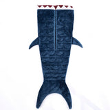 Navy Blue Shark Weighted Throw Blanket - Homeroots