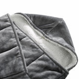 Grey Deluxe Hooded Weighted Velvet Throw Blanket - Homeroots
