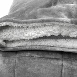 Grey Deluxe Hooded Weighted Velvet Throw Blanket - Homeroots