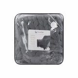 Dark Grey Boho Chunky Knit Throw Blanket - Homeroots