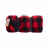 Buffalo Red Black Reversible Velvet and Sherpa Throw Blanket - Homeroots