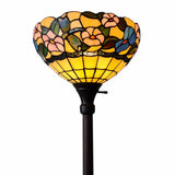 70" Brown Traditional Shaped Floor Lamp With Green And Brown Tiffany Glass Bowl Shade - Homeroots - Flyclothing LLC