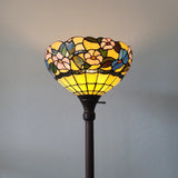 70" Brown Traditional Shaped Floor Lamp With Green And Brown Tiffany Glass Bowl Shade - Homeroots - Flyclothing LLC