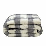Buffalo Grey Printed Velvet and Velvet Throw Blanket - Homeroots