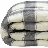 Buffalo Grey Printed Velvet and Velvet Throw Blanket - Homeroots