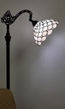62" Brown Traditional Shaped Floor Lamp With White Stained Glass Bowl Shade - Homeroots