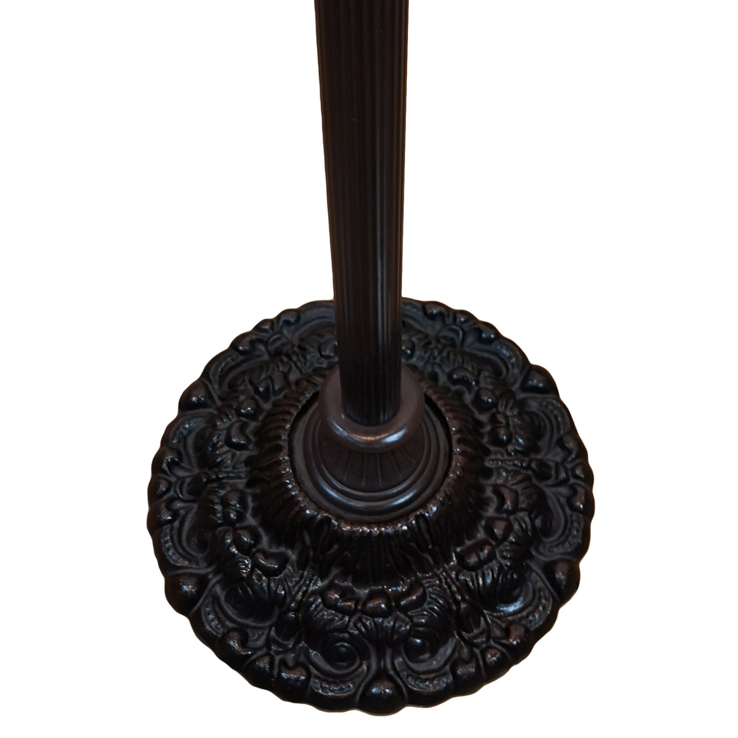 69" Brown Traditional Shaped Floor Lamp With Red Yellow And Brown Dragonfly Stained Glass Dome Shade - Homeroots - Flyclothing LLC