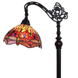 61" Brown Traditional Shaped Floor Lamp With Red Yellow And Brown Stained Glass Dome Shade - Homeroots - Flyclothing LLC