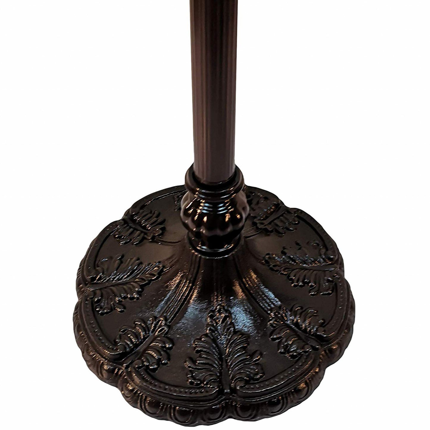 62" Brown Traditional Shaped Floor Lamp With White Stained Glass Bowl Shade - Homeroots - Flyclothing LLC